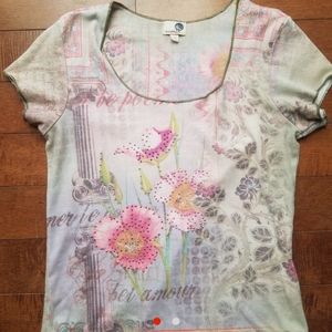 Oneworld 90s y2k floral baby tee